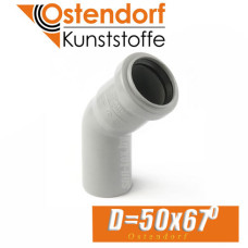 Угол канализационный Ostendorf D50x67 град.