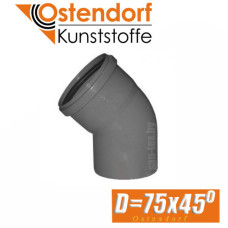 Угол канализационный Ostendorf D75x45 град.